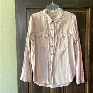 Knox Rose Light Pink Collared Shirt Size L